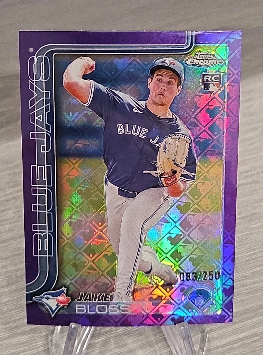 Jake Bloss 2025 Topps Chrome Logofractor Purple Refractor /250 Rookie #188