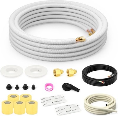 50ft Mini Split Line Set 1 4'' 3 8'' OD Copper Pipes Tubing Mini Split Ac Heating