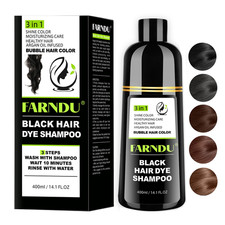 Black Hair Dye Shampoo for Women  Men, Gray Hair Coverage Herbal Natural 3 in 1
