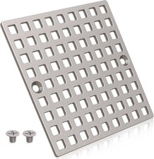 3-7/8" Brushed Nickel Shower Drain Cover - Square Floor Drain Cover Replacement
