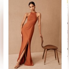 BHLDN Dress Seraphina Maxi Halter in Orange