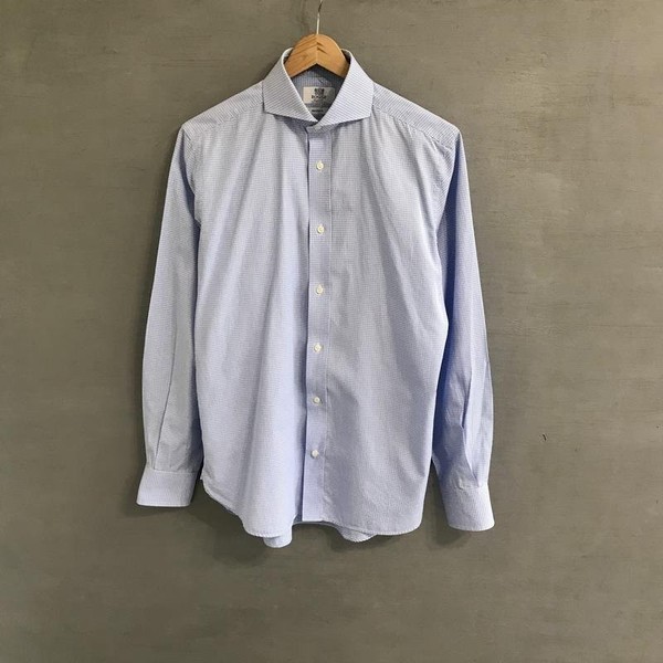 Men Boggi Milano Shirt Blue Cotton 38 / M / 46 #1V2B