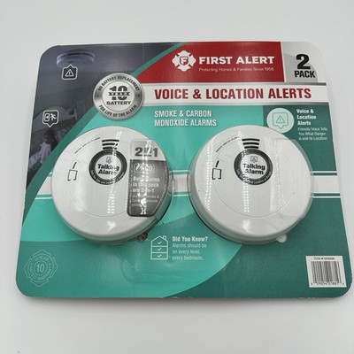 first alert smoke and carbon monoxide alarm Voice Location Activated E1 2 Pair