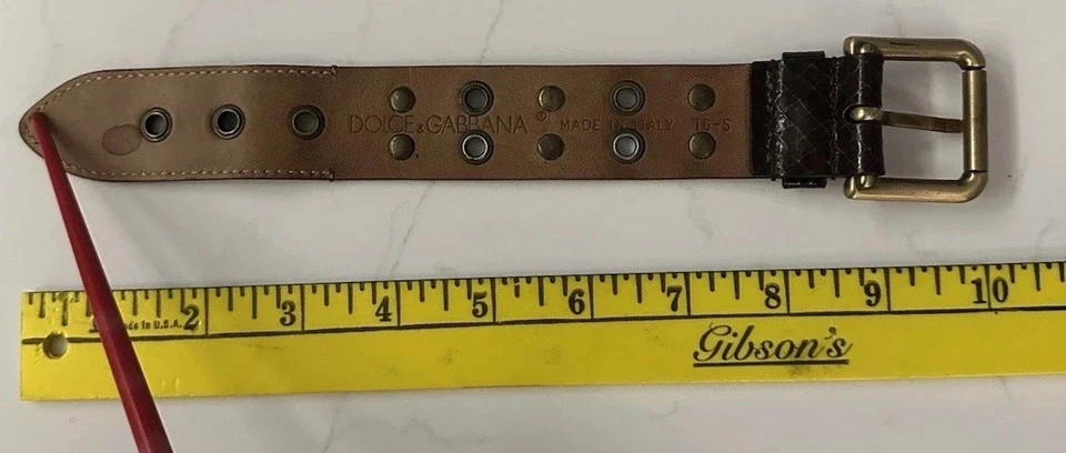 Pulseira de couro Dolce & Gabbana com fivela de latão feita na Itália - Imagem 4 de 4