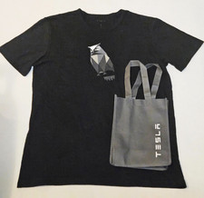 Men  s Tesla Cybertruck Owl Black T-Shirt- Large. Comes With Small Tesla Tot