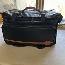 Vintage Mohawk Black Camera Gear Bag 18x10x11 Padded Shoulder Strap Leather Trim