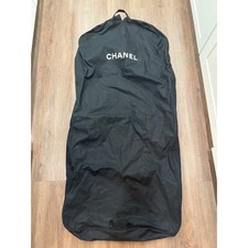 Authentic Chanel Black Garment Bag Long Suit Cover Storage Travel