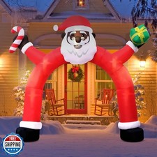 Kitticcino 10FT Inflatable Black Santa Christmas Decorations Sant