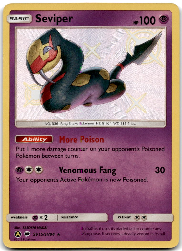 Seviper Shiny Holo Rare Hidden Fates: Shiny Vault SV15/SV94 NM