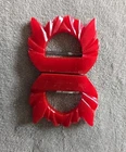 Vintage Red Bakelite 2 Piece Buckle Jewelry, 2.75" x 1.75"