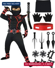 Spooktacular Creations Halloween Ninja Costume, Ninja Outfit Set for Kids, Hallo
