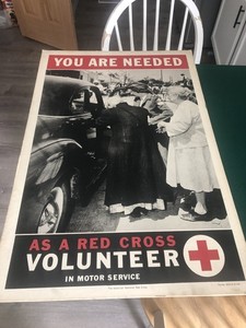 original 20 x 30 American Red Cross  post war volunteer cardboard rare