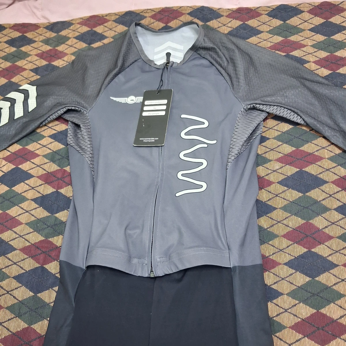 Wyn Republic Aero 2.5 Triathlon Tri Suit Trisuit Zeppelin Charcoal Grey Mens XS