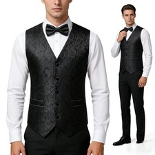 Renaissance Mens Jacquard Vest Mens Waistcoat Victorian Retro Vest for Halloween