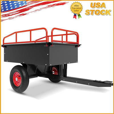 750 LBS Steel Dump Trailer Tow Behind Dump Cart 15 Cu. Ft. Garden Utility Wagon