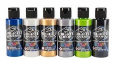 Createx Wicked Colors Pearl Set Airbrush Paint Water Based 6  2oz W105