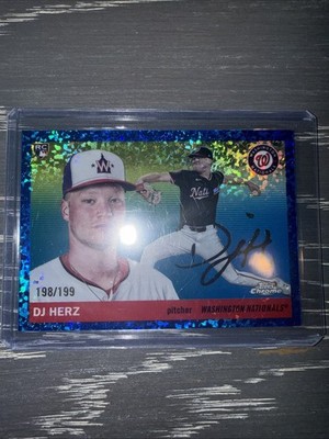 2025 Topps Chrome Platinum #355 DJ Herz Blue Mini Diamond Refractor /199