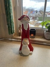 Leonardo Santa Claus 46 cm Pappmaschee Rot Weiß Sack Teddybär Weihnachten Deko