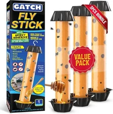 (3 Pack), Fly Stick Fruit Fly for Mosquitoes, Traps, Fungus Gnat Killer Trap use