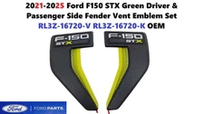 2021-2025 Ford F150 STX Green Driver & Passenger Side Fender Vent Emblem Set