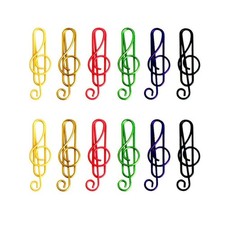 100 Pieces Music Paper Clips 6 Colors, Music ...