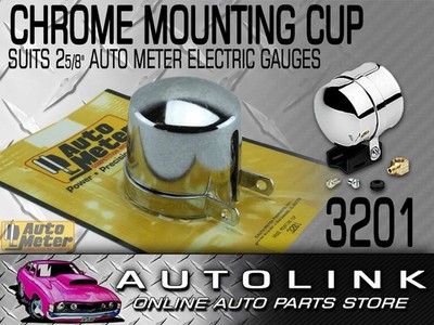 AUTOMETER AU3201 CHROME PEDESTAL MOUNTING CUP FOR 2-5/8'' ELECTRICAL GAUGES x1