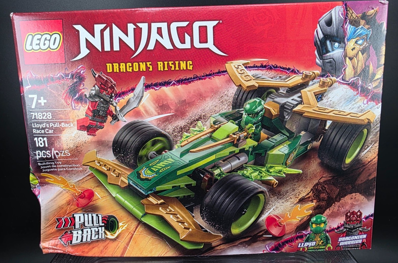 LEGO 71828 Ninjago Lloyd’s Pull-Back Race Car Building Set 306pcs Toy