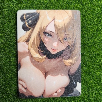 Cynthia Pokemon Anime Waifu Girl Doujin Lewd Goddess Story Holo Art Card Single