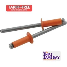 Allstar ALL18136, Set of 250 Orange Aluminum Sm Hd Rivet Orange 250Pk Performanc