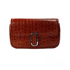 Marc Jacobs The Mini Shoulder Bag Spice Brown Embossed Leather Crossbody Bag