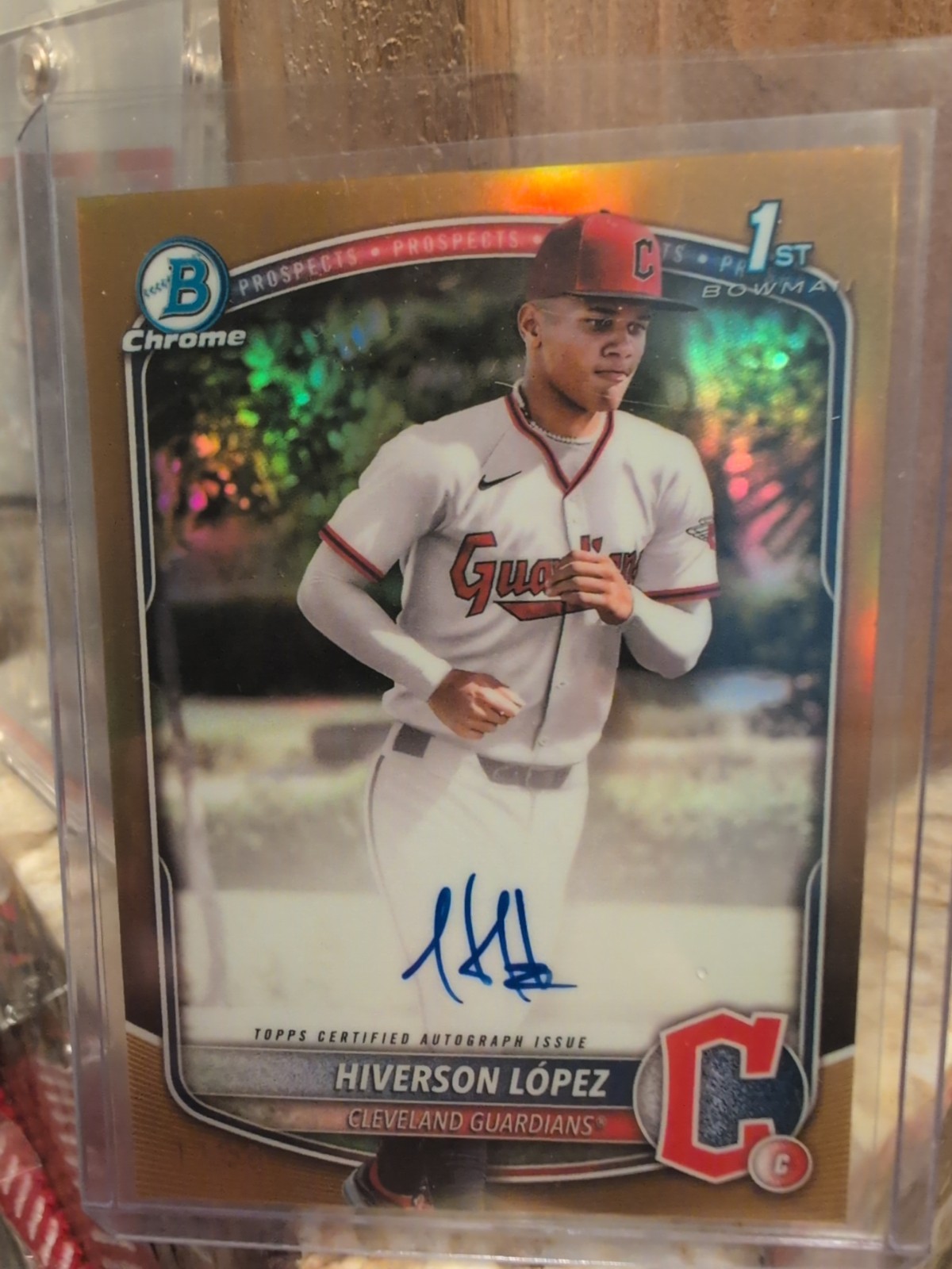 HIVERSON LOPEZ 2025 BOWMAN CHROME 1ST TRUE GOLD MLB AUTO /50
