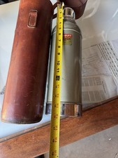 Stanley ANTIQUE VINTAGE THERMOS with Leather Case -Drink Bottle VERY LARGE SIZE
