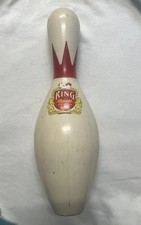 Vintage 1950s Brunswick Balke Collender King Red Crown ABC Bowling Pin Wood 
