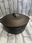 Vtg Lodge No. 10 Cast Iron Dutch Oven Pot with Lid 12 5/8” MADE IN USA No Handle