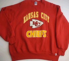 Vintage 80s Kansas City Chiefs NFL Crewneck Sweatshirt Russell XL USA Made