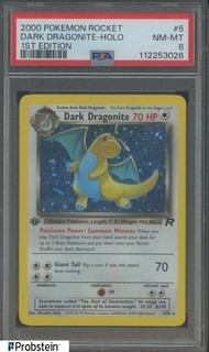 2000 Pokemon Rocket 1st Edition #5 Dark Dragonite Holo PSA 8 NM MT