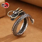 925 Sterling Silver Dragon Ring Vintage Women Men Wedding Jewelry Gift