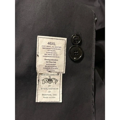 VTG 1993 Military Men’s DSCP All Weather Trench Coat Black 46XL W LINER Complete image 6