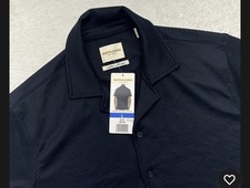 Scotch  Soda Amsterdam Short Sleeve Button Up Navy Blue Shirt Men  s L NWT
