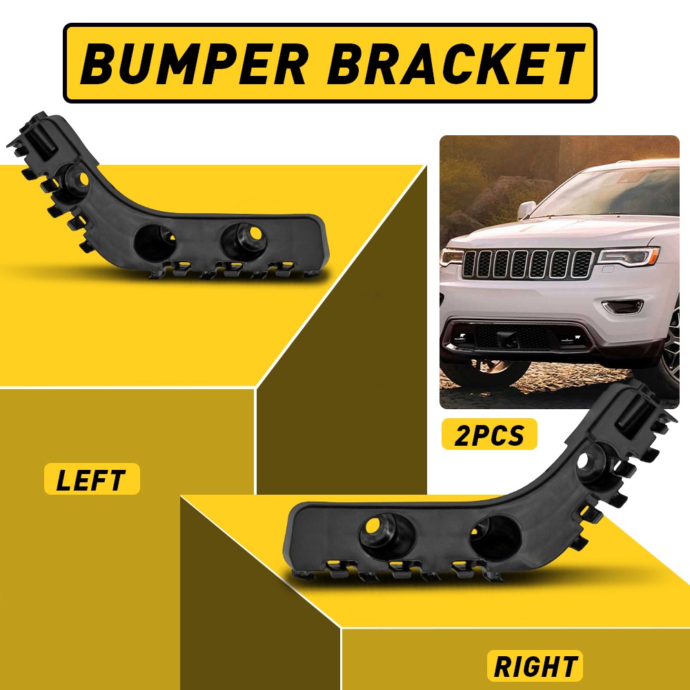Black Bumper Support Brackets & Front LH Pair RH For 2011-13 Jeep Grand Cherokee