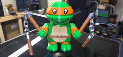 6.5'' TMNT Michelangelo Chunkables with Nunchaku's | 3D Printed