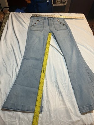Y2k American Eagle Jeans Womens 8 Blue Super Stretch  Flare Denim 2000s Super