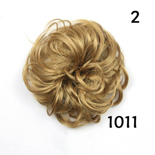 Human Hair Extensions Curly Messy Bun Hair Piece Scrunchie Cover Hair Real - Picture 6 of 46