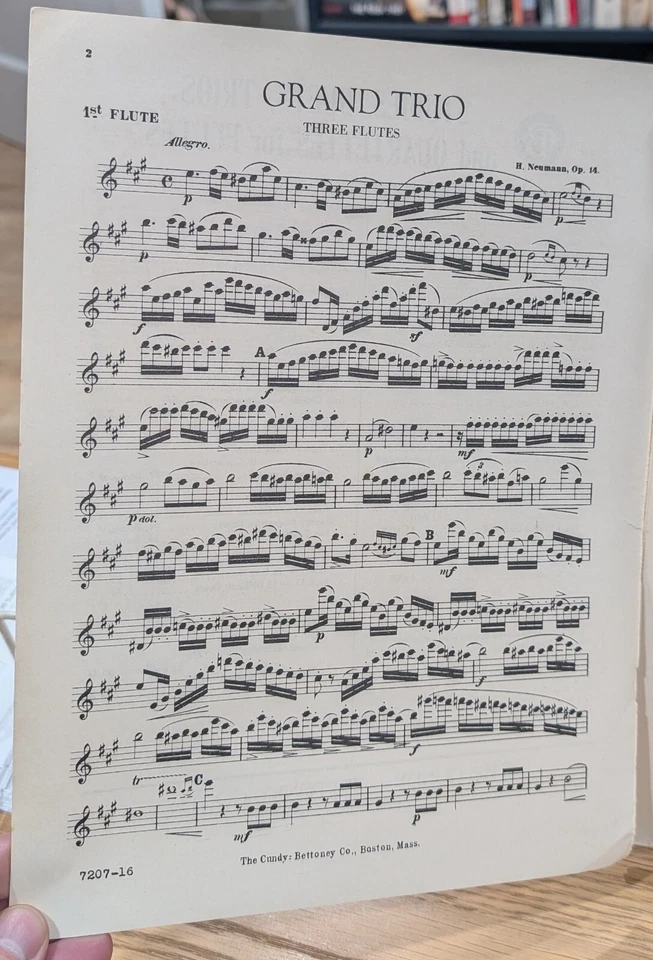 Grand Trio Three Flutes Opus 14 by H. Neumann - Image 2 of 4