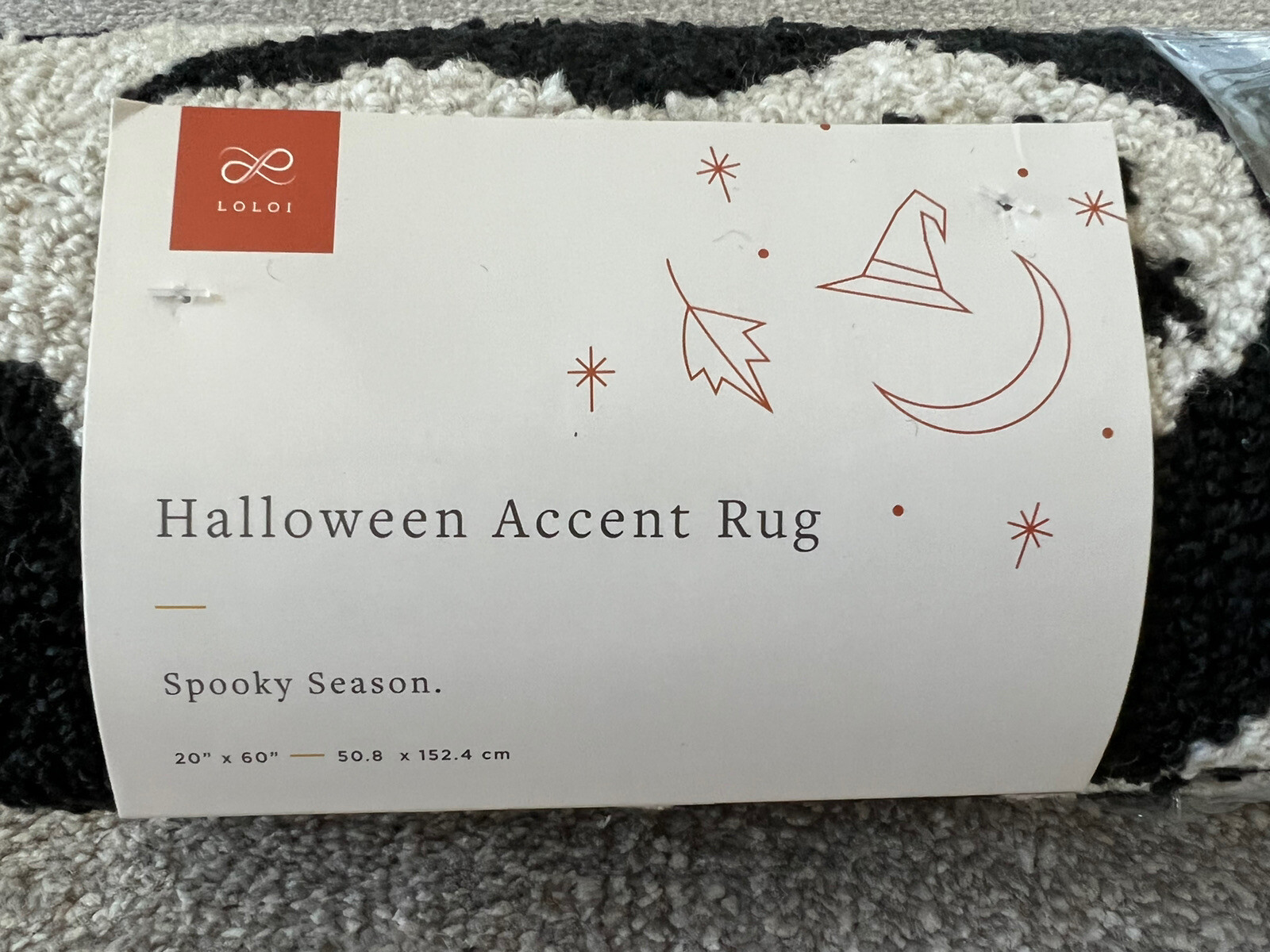 New Loloi Halloween Ghost Spirited Runner Area Rug 20" x 60" Viral