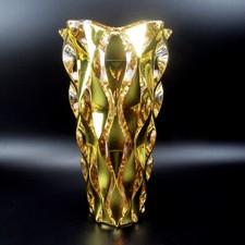 Bohemia Treasury Prunk Glas Vase Modell 305 Samba Gold Ausführung Symphony 30cm