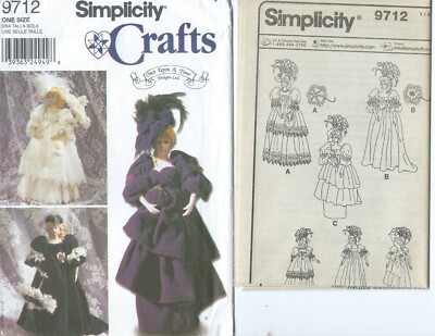 S 9712 sewing pattern 17'' Decorative DOLL CLOTHES sew Faith DIANA April sew NEW