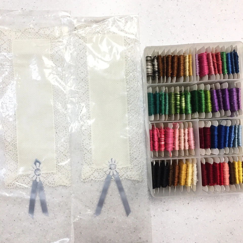 DMC Floss Sudberry Cross Stitch Mixed Lot Embroidery Bookmark Kit Pattern Apron - Image 2 of 4