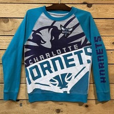 Vintage Charlotte Hornets Sweatshirt Crewneck Size Small Men's Teal NBA