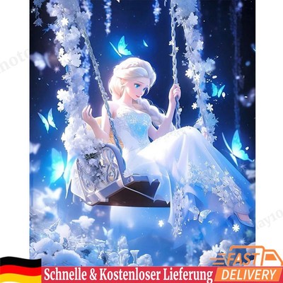 5D DIY Full Round Drill Diamond Painting Elsa Kit Home Decor Art Craft 40x50cm
